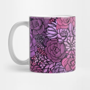 Succulent garden in pink and violet Mug